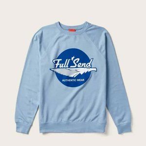 LARGE Crewneck Authentic Wear NELK Lightweight Blue NEW Full Send